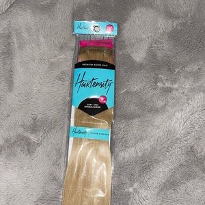 HAIRTENSITY 18 inch Silky Yaki Natural blonde Premium Blend Hair extensions